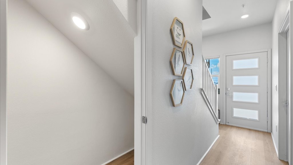 Interior hallway with stairwell