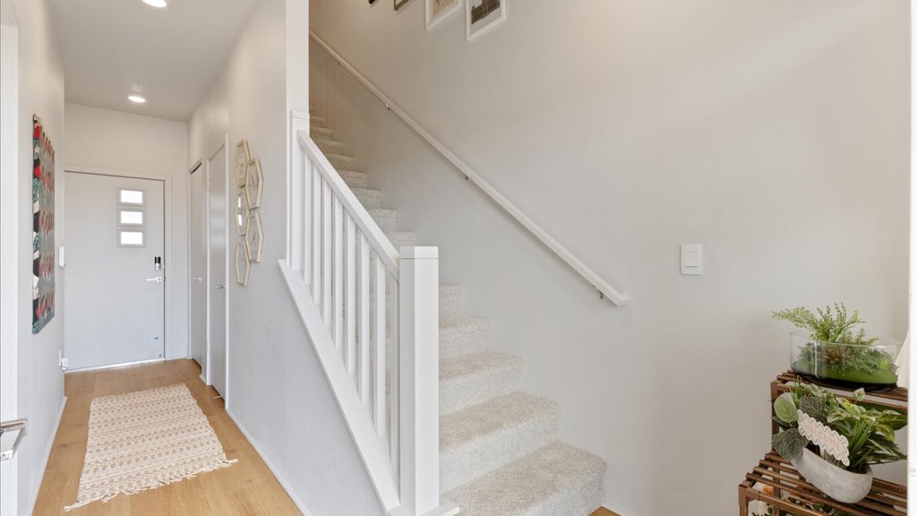 Interior hallway with stairwell