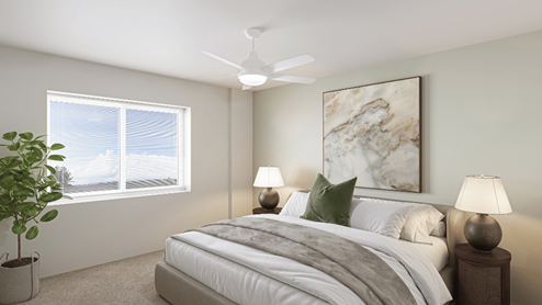 Interior bedroom with window