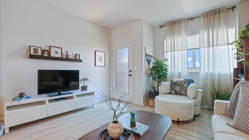 Interior living room and dining room