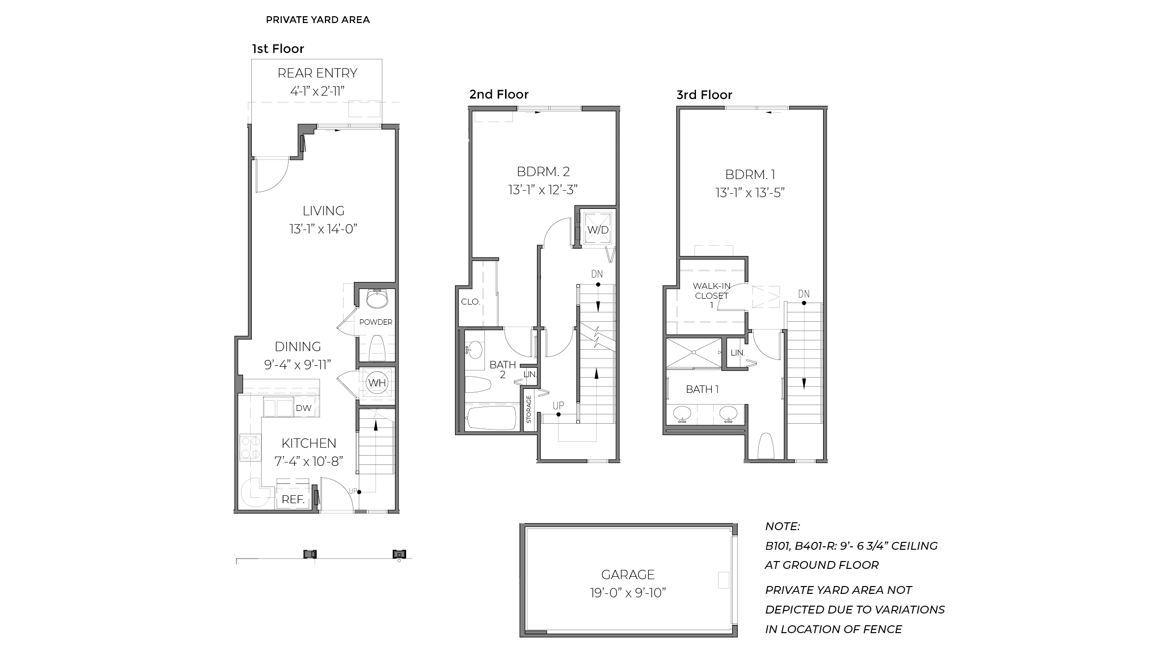 Interior floorplan drawing two bedrooms