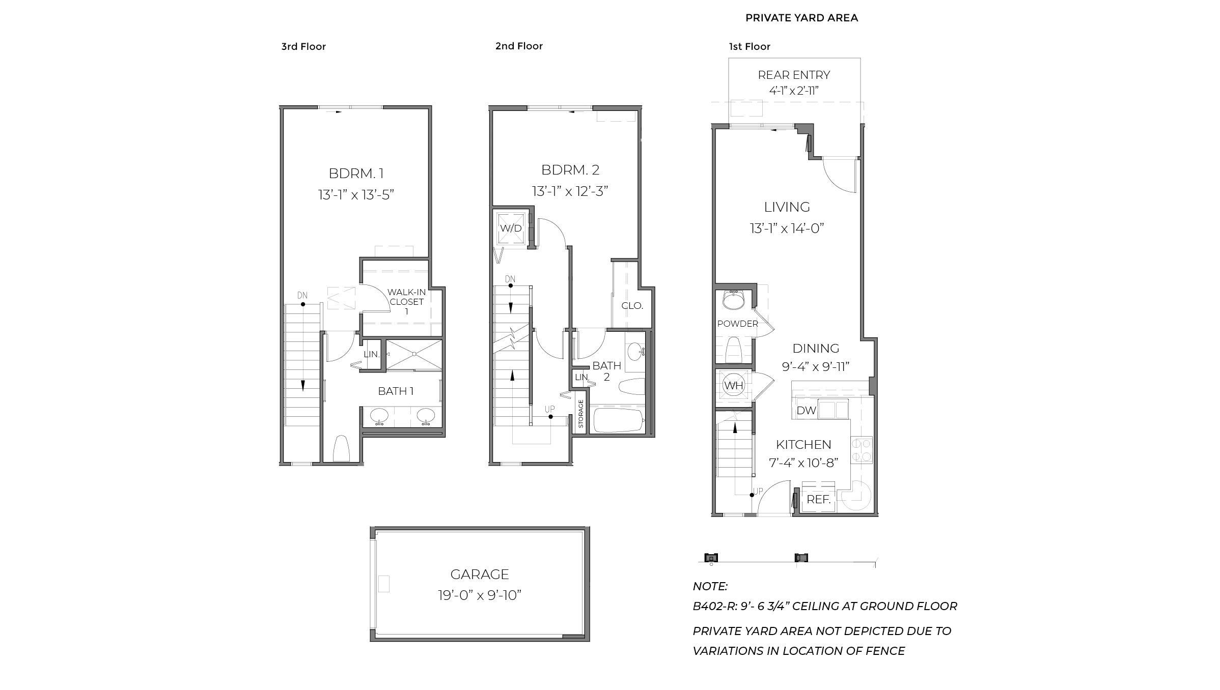 Interior rendering floorplan drawing with two bedrooms