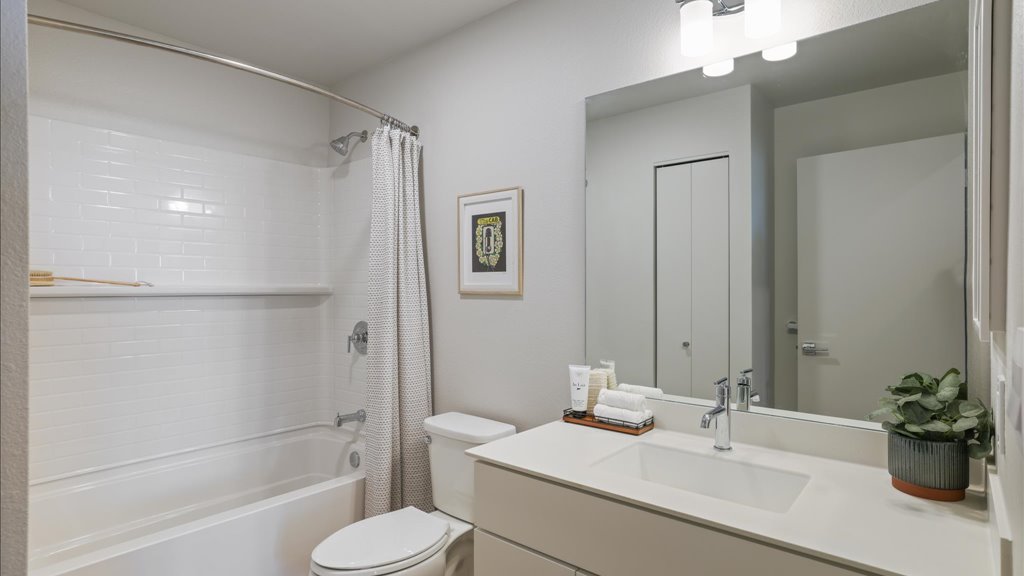 Interior bedroom with bathroom and walk in closet