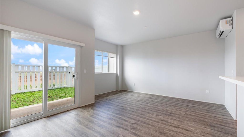 Interior living room open to yard