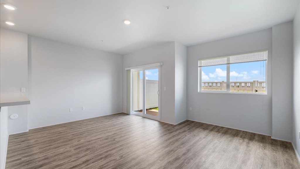 Interior living room open to yard