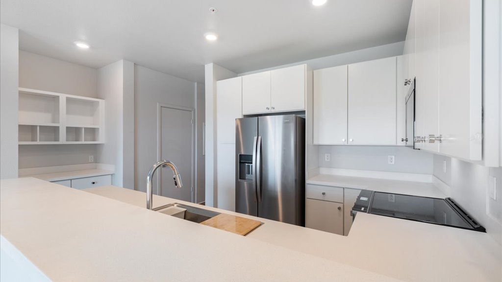 Interior kitchen with stainless steel appliances