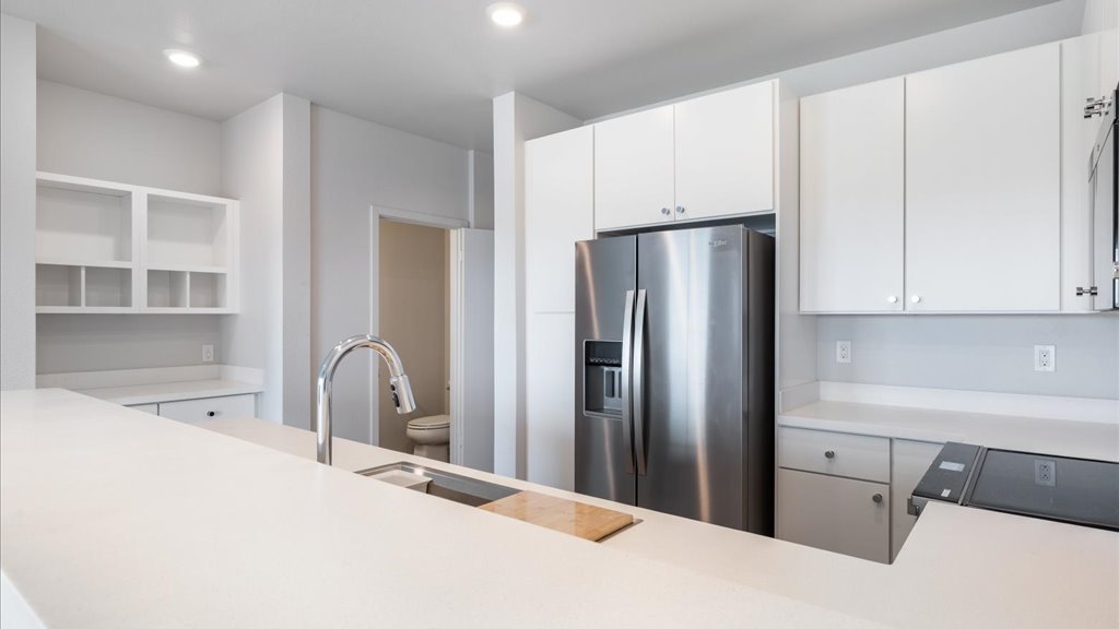 Interior kitchen with stainless steel appliances