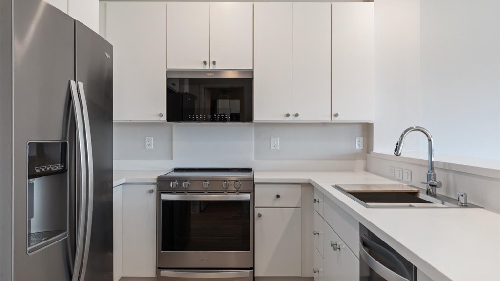 Interior kitchen with stainless steel appliances