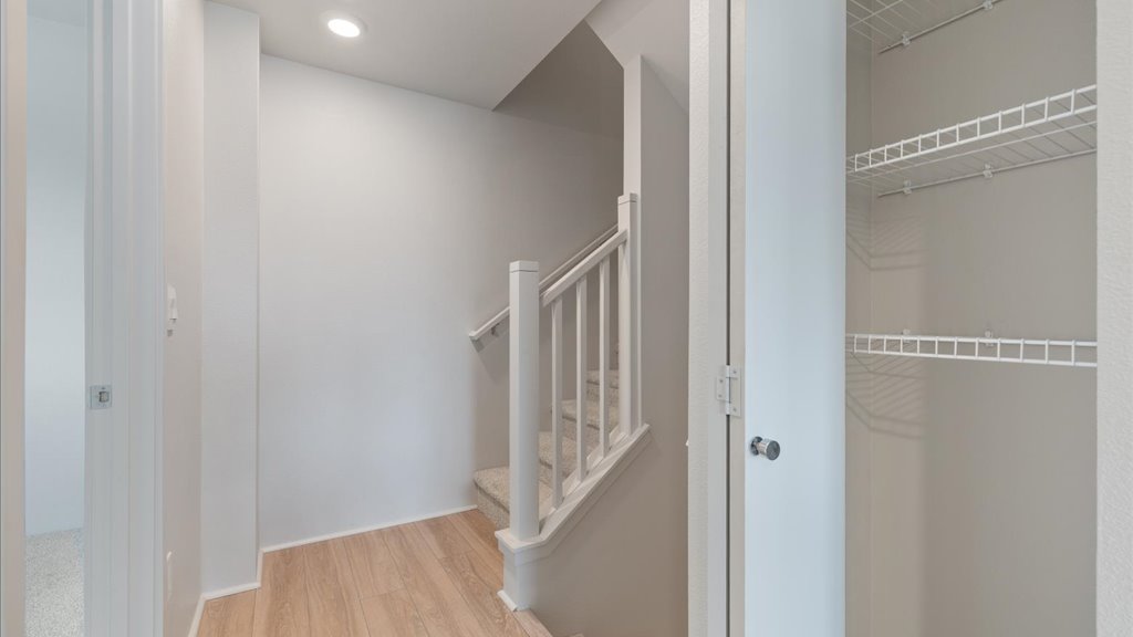 Interior hallway open to stairwell