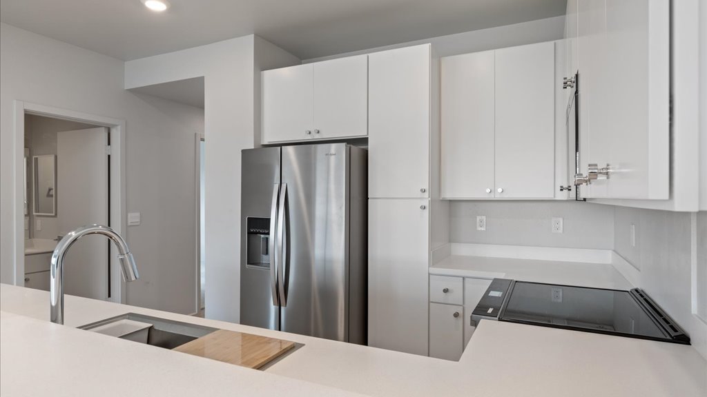 Interior kitchen with stainless steel appliances