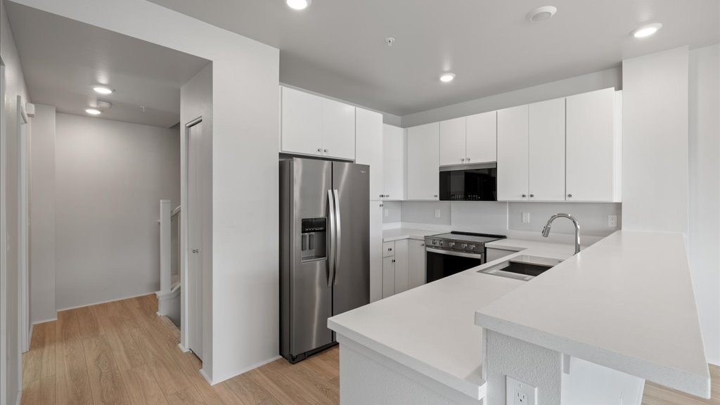 Interior kitchen with stainless steel appliances