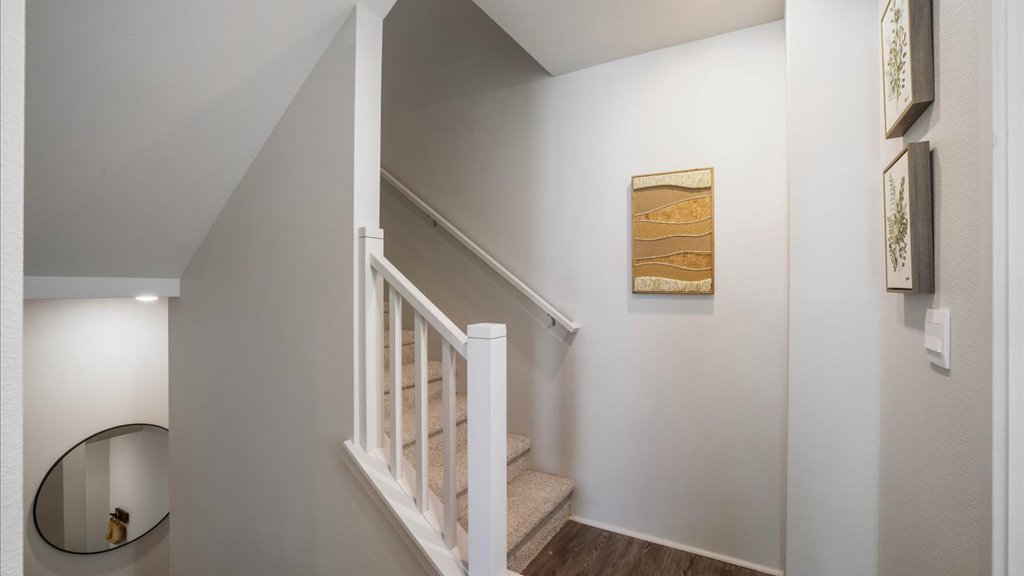 Interior hallway with stairwell