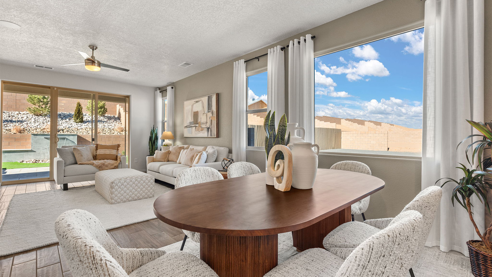 Living room built for daily living, entertaining, new appliance suite, dining, backyard, enjoying open concept designs