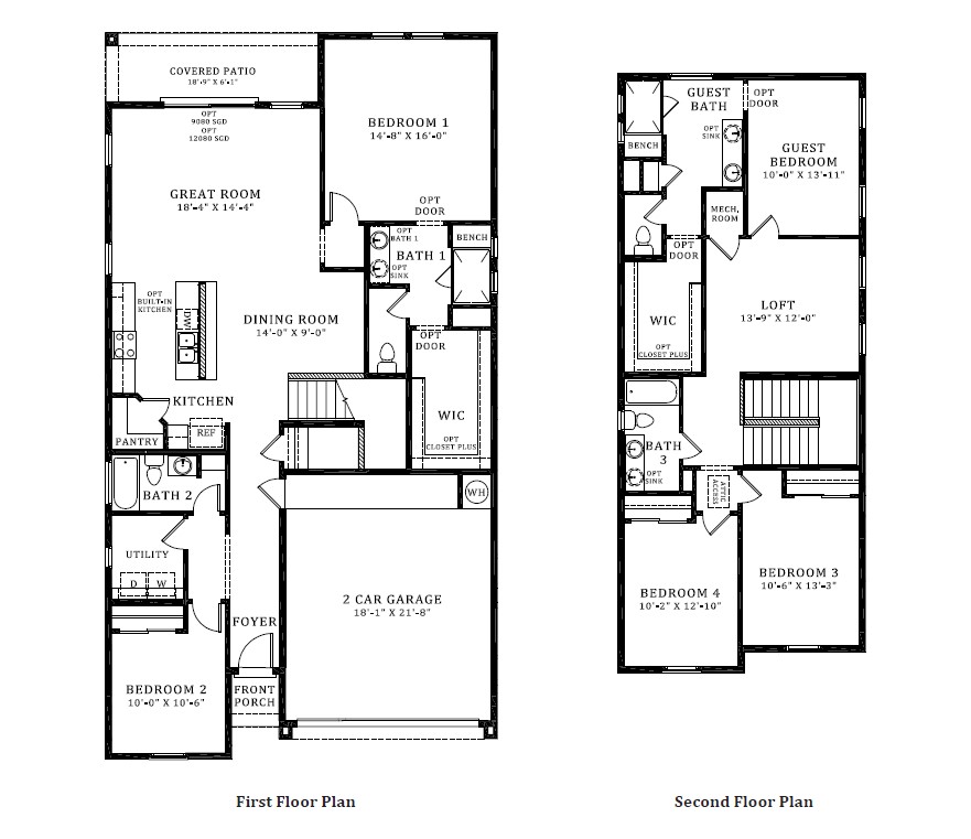 Jade Floor Plan Outline - 2 story