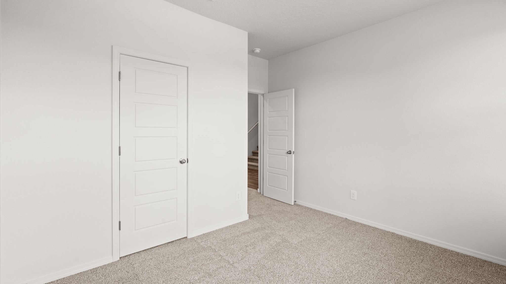 Downstairs bedroom 2 with carpet and closet