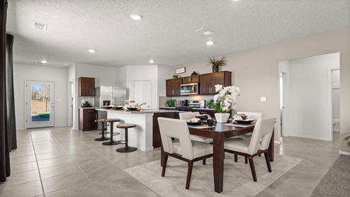 Dining room and kitchen