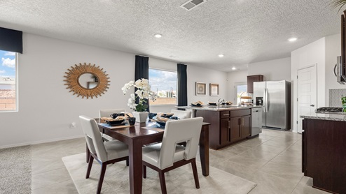 Dining room and kitchen