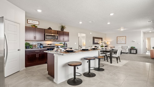 Dining room and kitchen