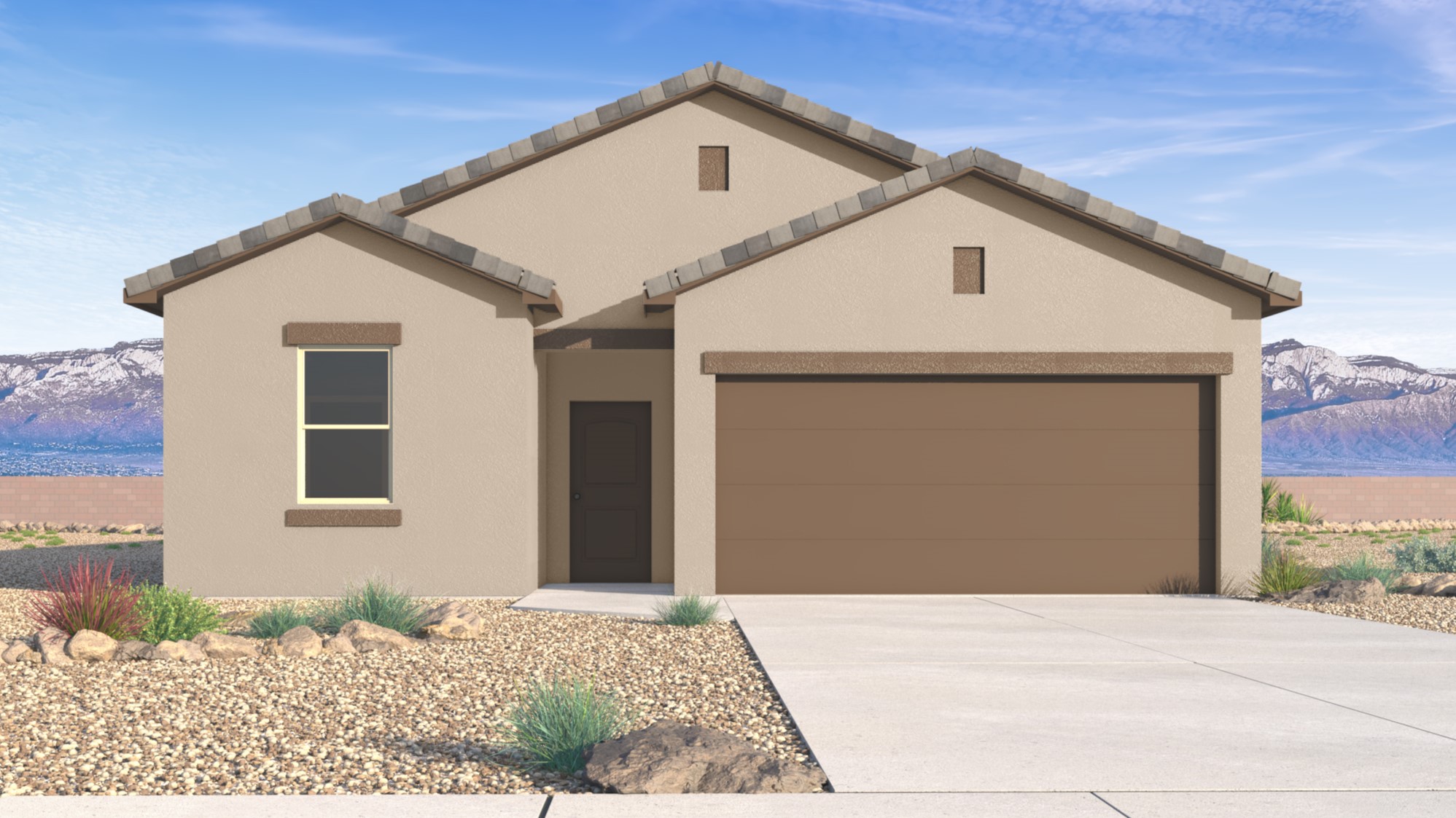 The Gabrielle Floor plan exterior rendering. Elevation A.