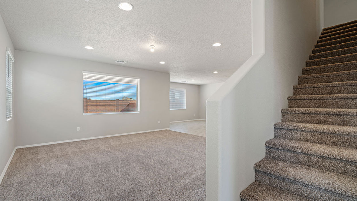stairs and living room