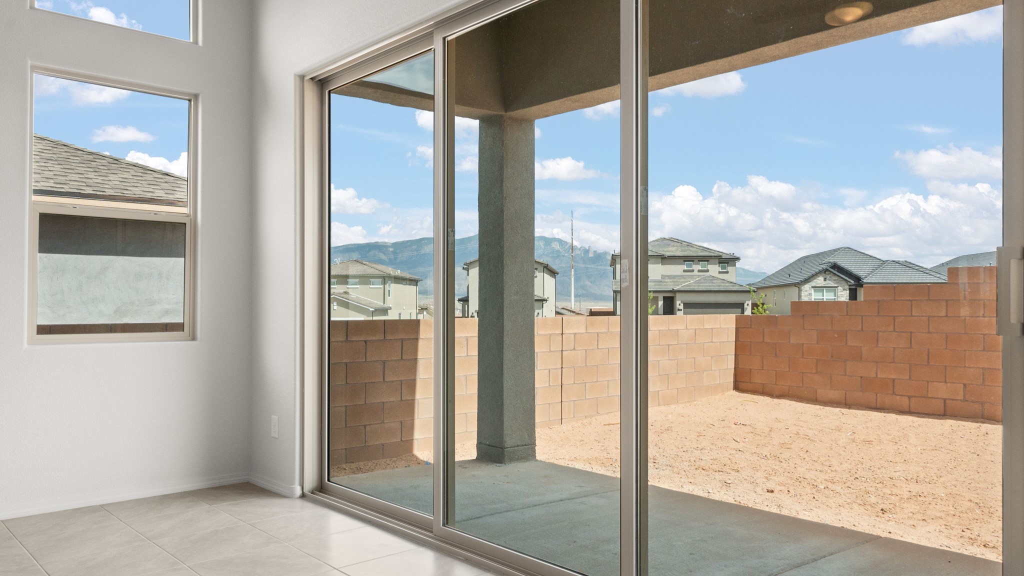 Sliding door to the back yard provided natural light.