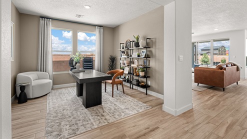 The Destin entryway with view of Study