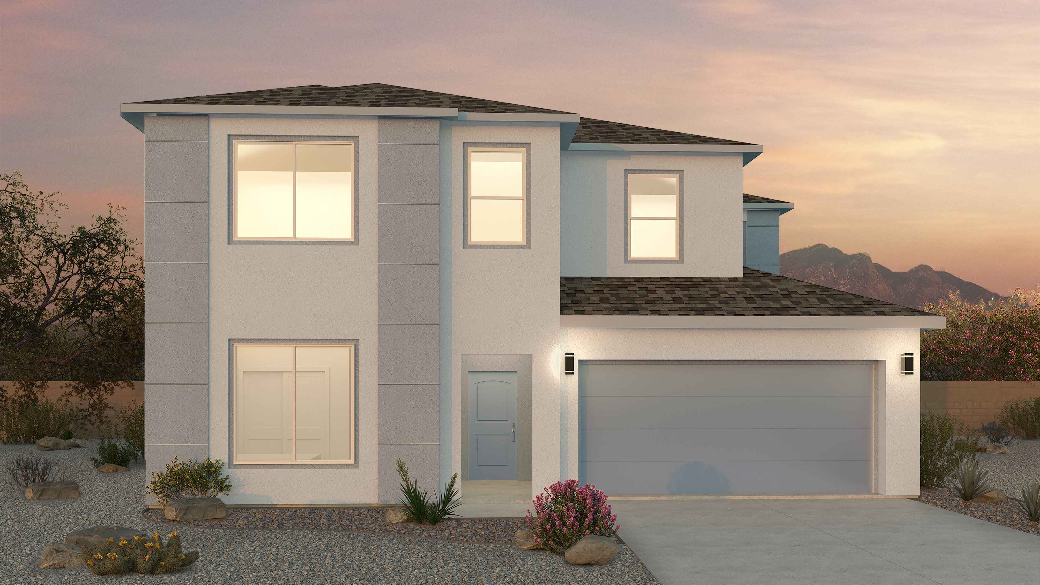 The Malibu two-story rendering - B elevation Modern