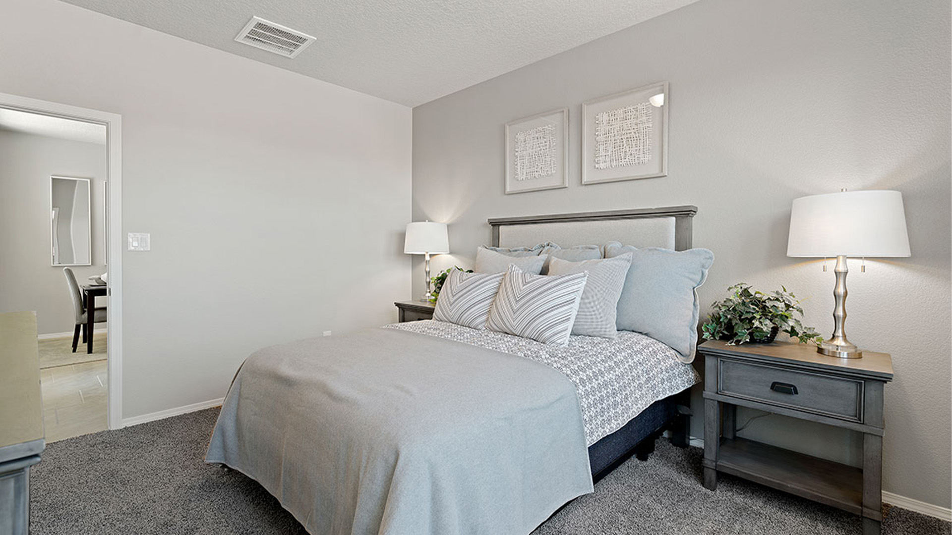 Primary bedroom shown from alternate angle highlighting usable space and furniture placement options at Los Diamantes Phase III