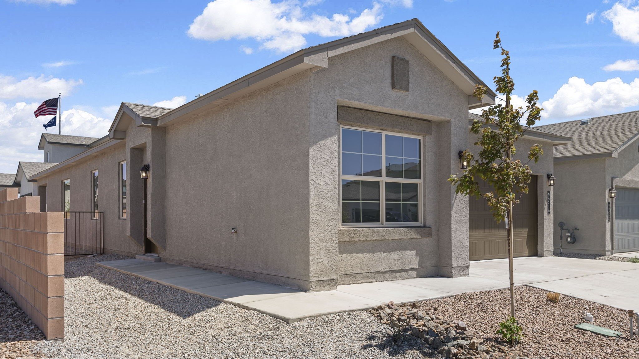Exterior home with stone detailing