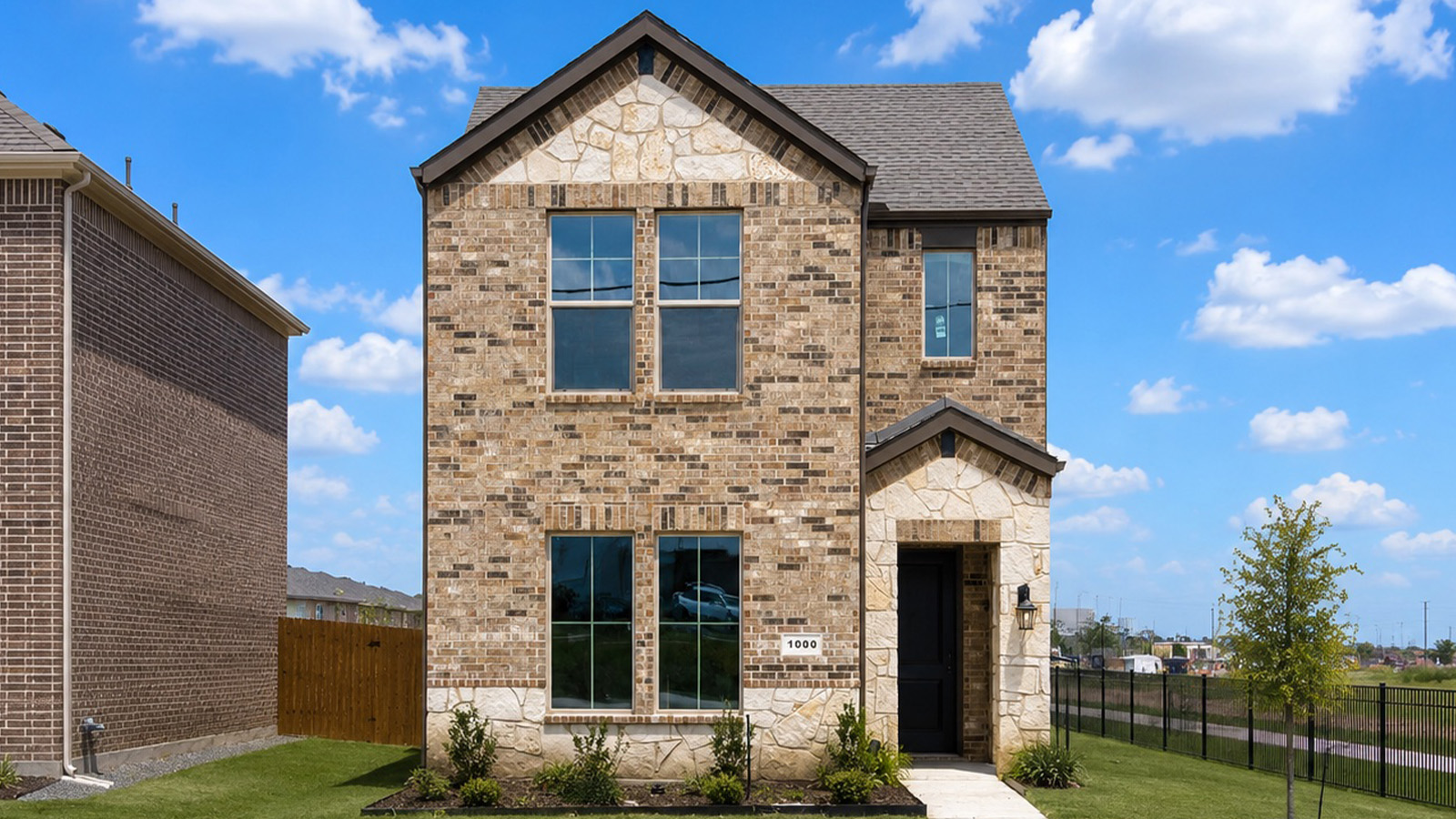 Exterior two-story new construction home in dfw, texas.