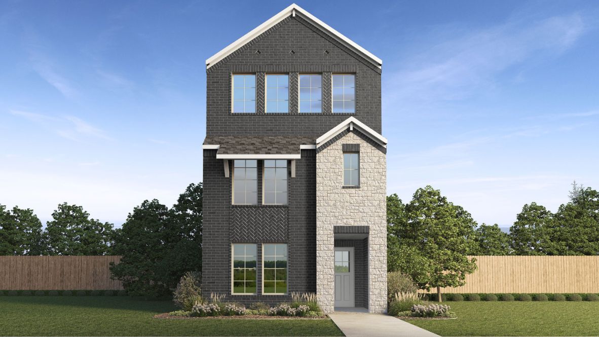 Van Gogh floor plan exterior image with brick and stone