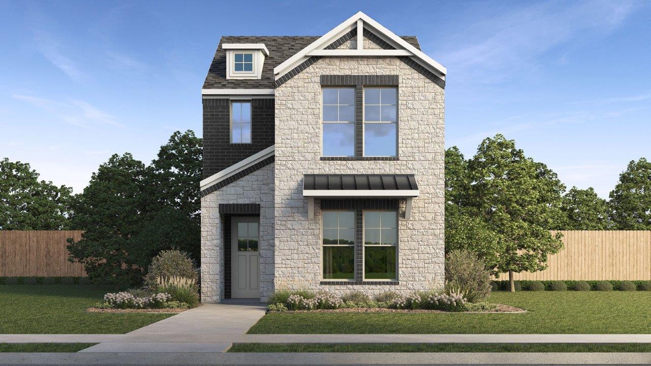 Exterior two story brick home
