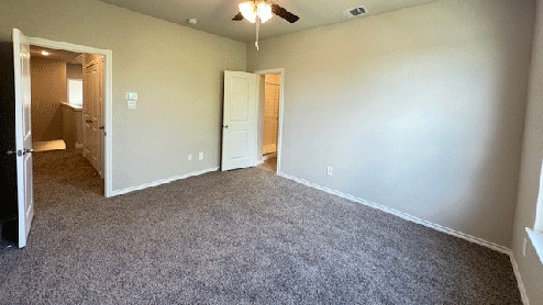 Bedroom 1 with carpet