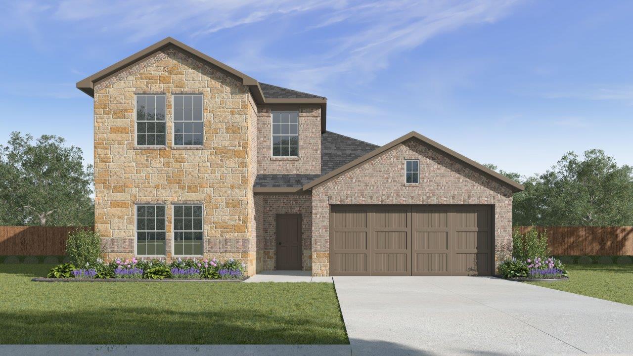 Exterior two-story home in dfw texas