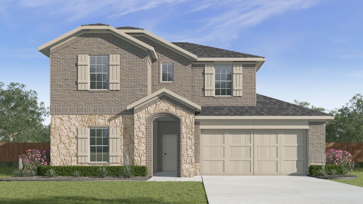 Exterior two-story home in dfw texas