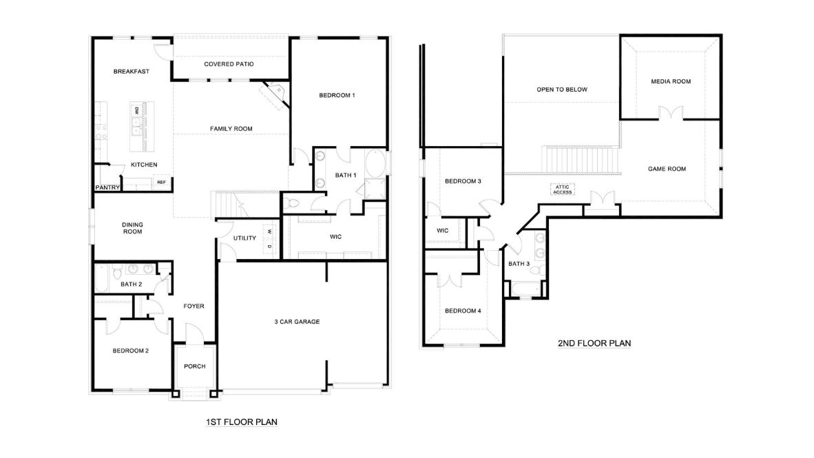 Welcome to the Newton floor plan, an expansive two-story home designed for comfort and functionality in The Preserves at the Forum in Grand Prairie, TX. Boasting 4 bedrooms, 3 bathrooms, a game room, and a media room, this home offers the perfect space for growing families and entertaining.