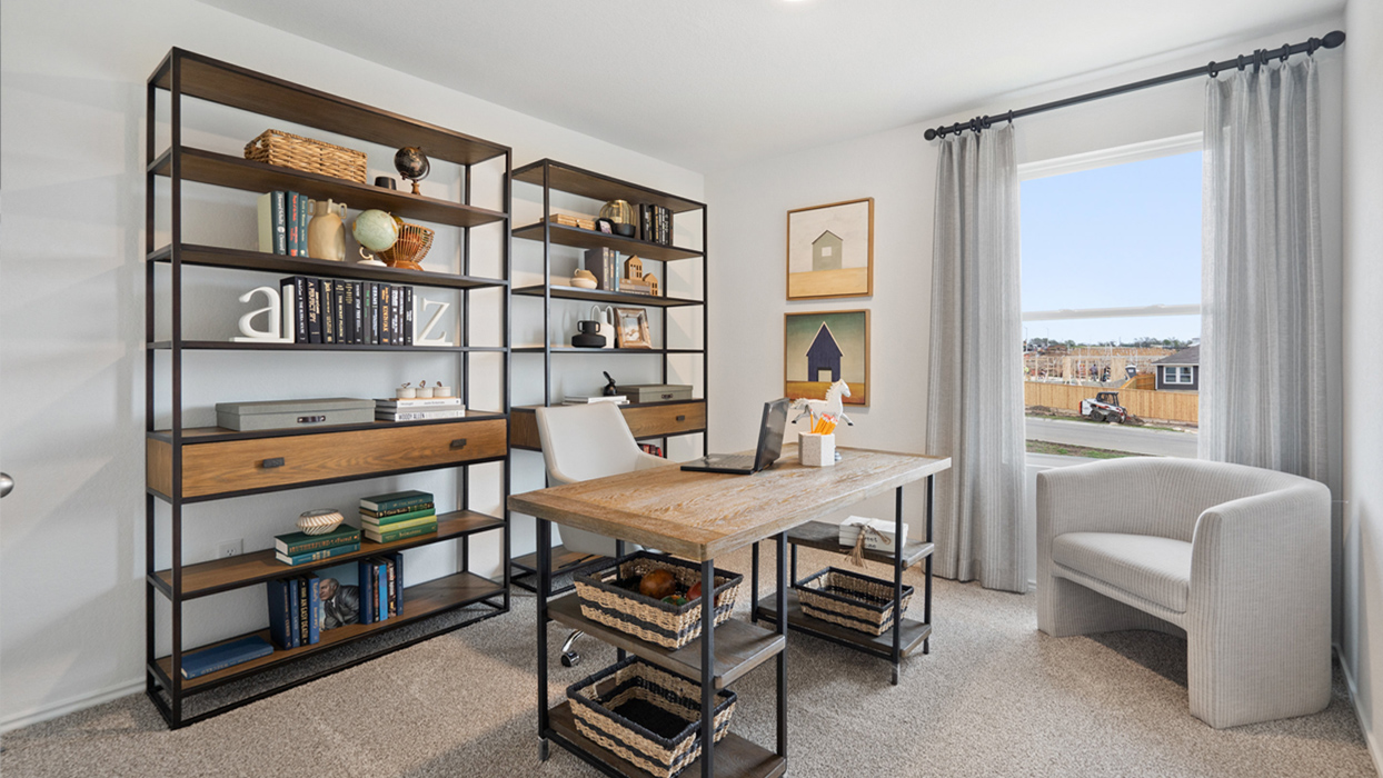 Climb the staircase to the second floor and enter the gameroom. This multi-use space can easily be transformed into an office or play area for the kids. Three additional bedrooms and one full bathroom complete the second story space. The upstairs bedrooms include closets with wood shelving and the upstairs bathroom includes a shower/tub combination and extra shelving for storage or décor.