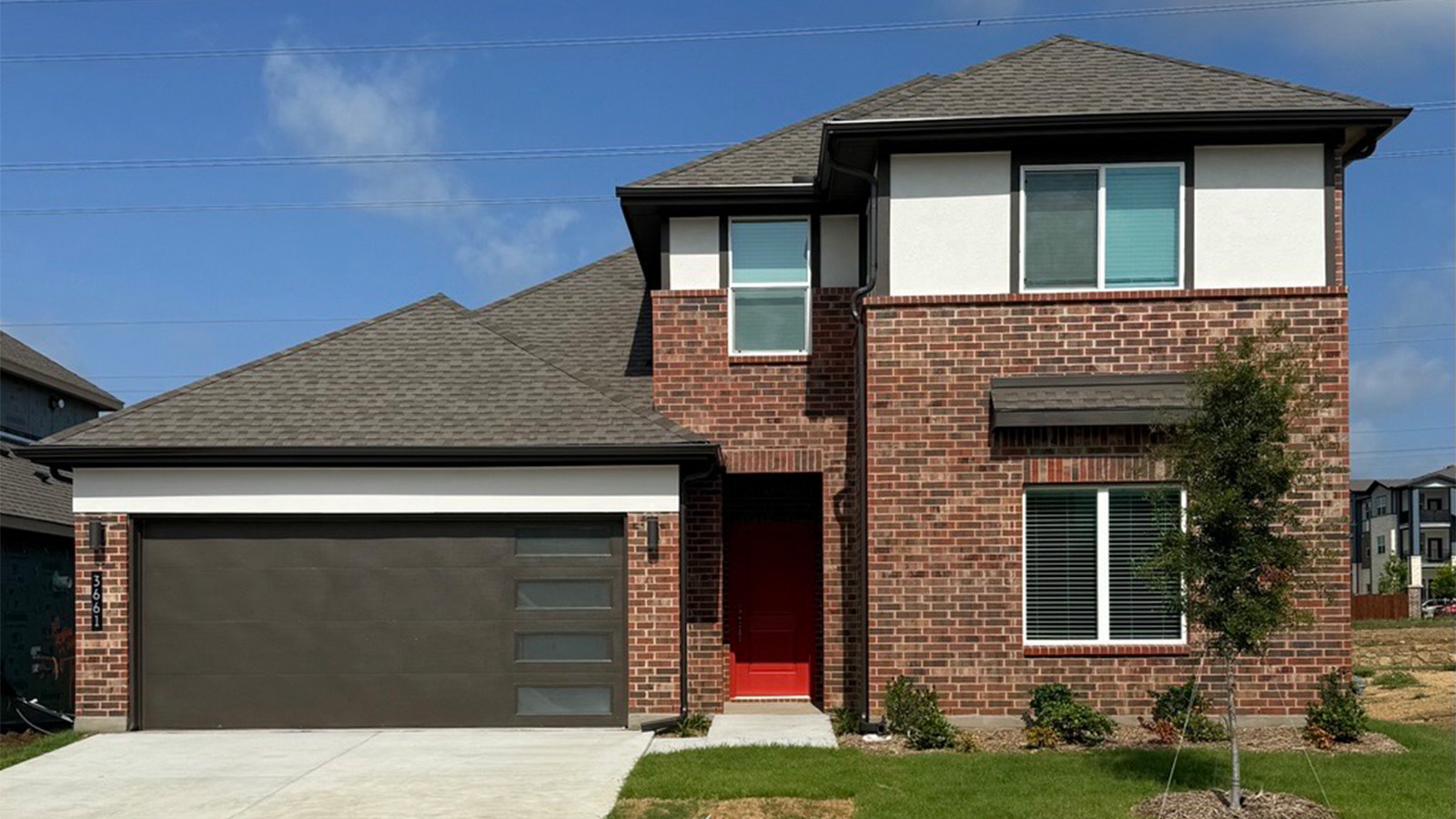 Exterior two-story home in dfw texas