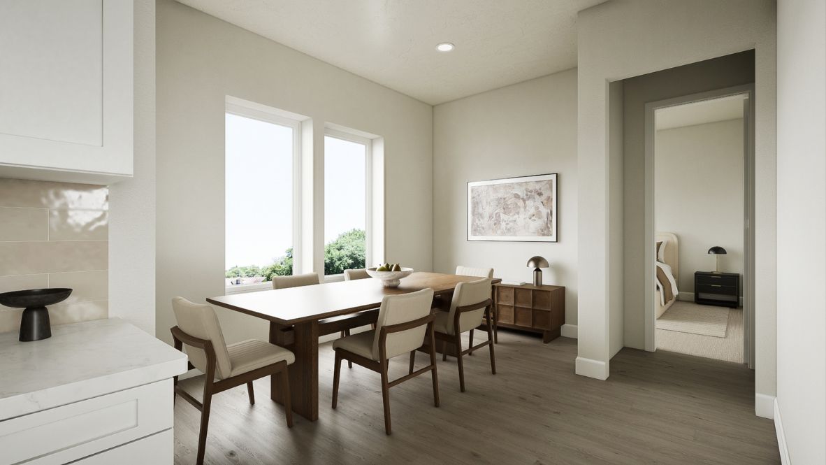 Dining area open to kitchen area