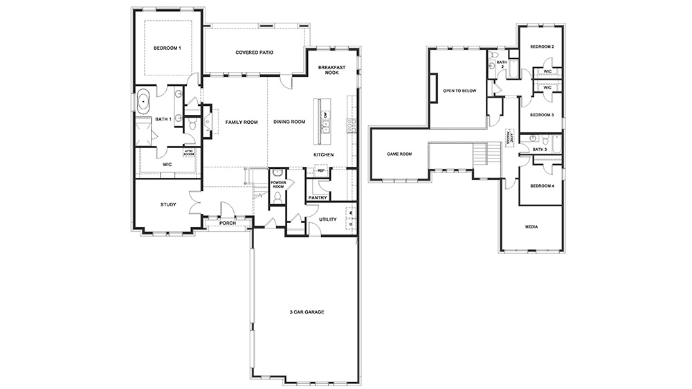3341 Floor plan image with 3 car garage