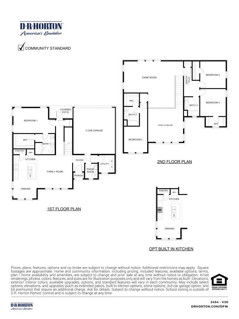 Two story home floor plan