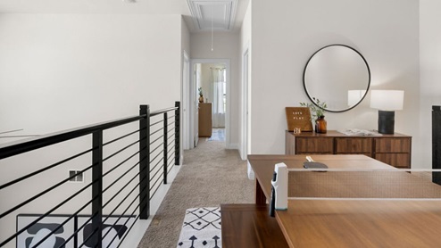 Interior upstairs loft area open to hallway