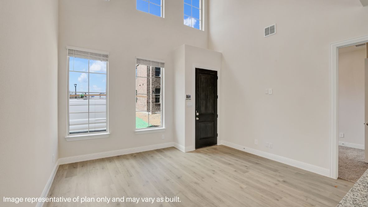 An open-to-below design creates a grand and airy feel