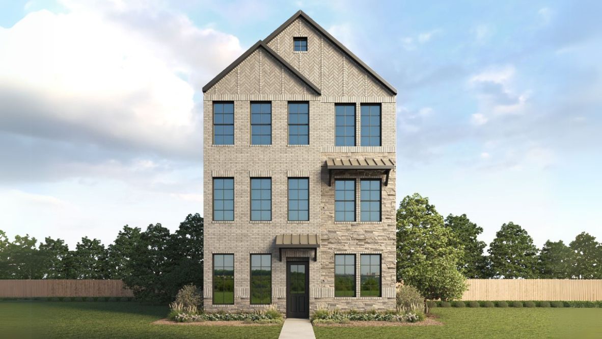 Modern brick 3 story in The Avenue, Allen Texas