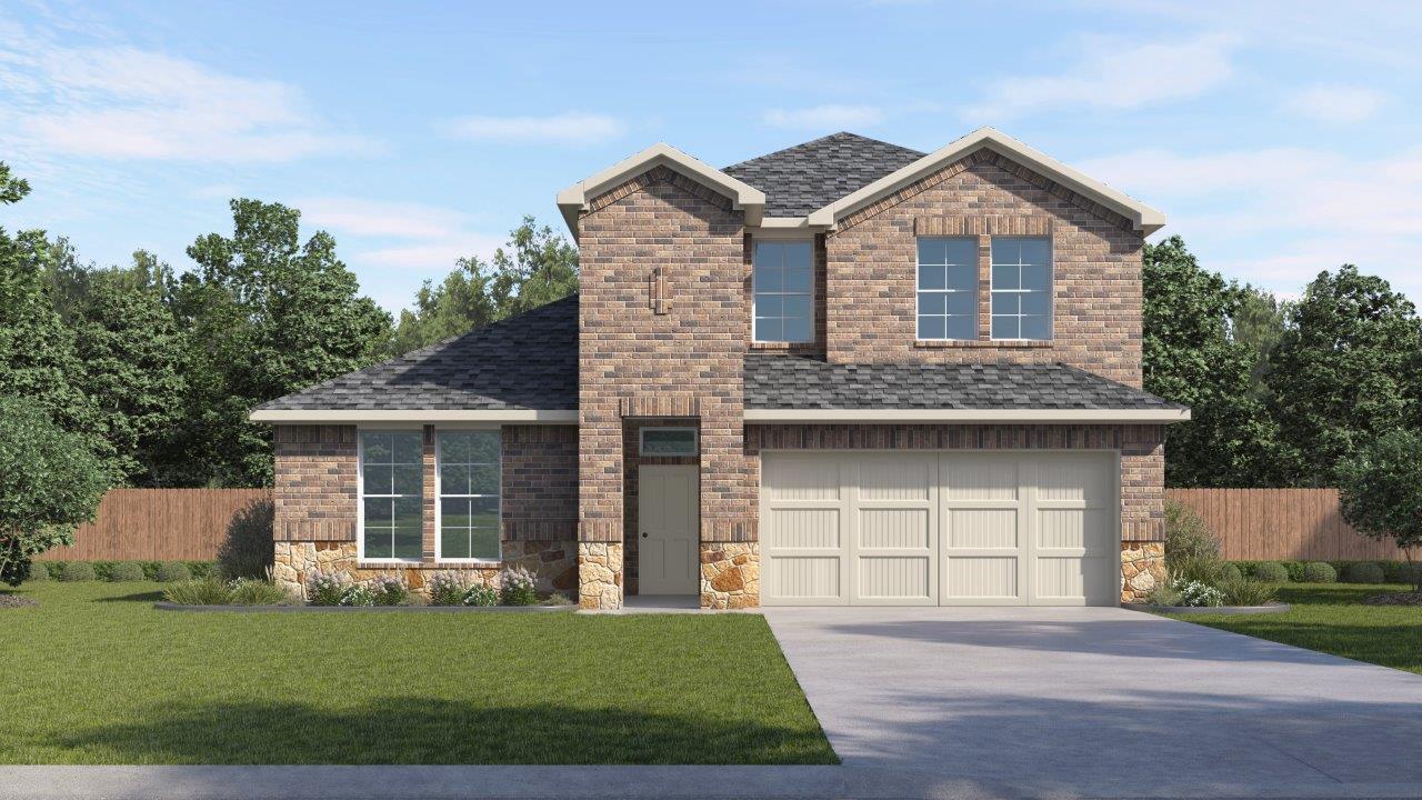 Exterior two-story home in dfw texas