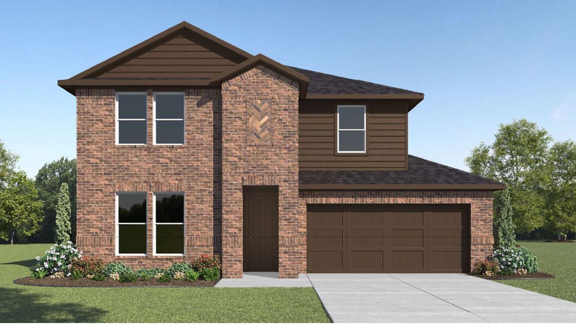 Exterior two-story home in dfw texas