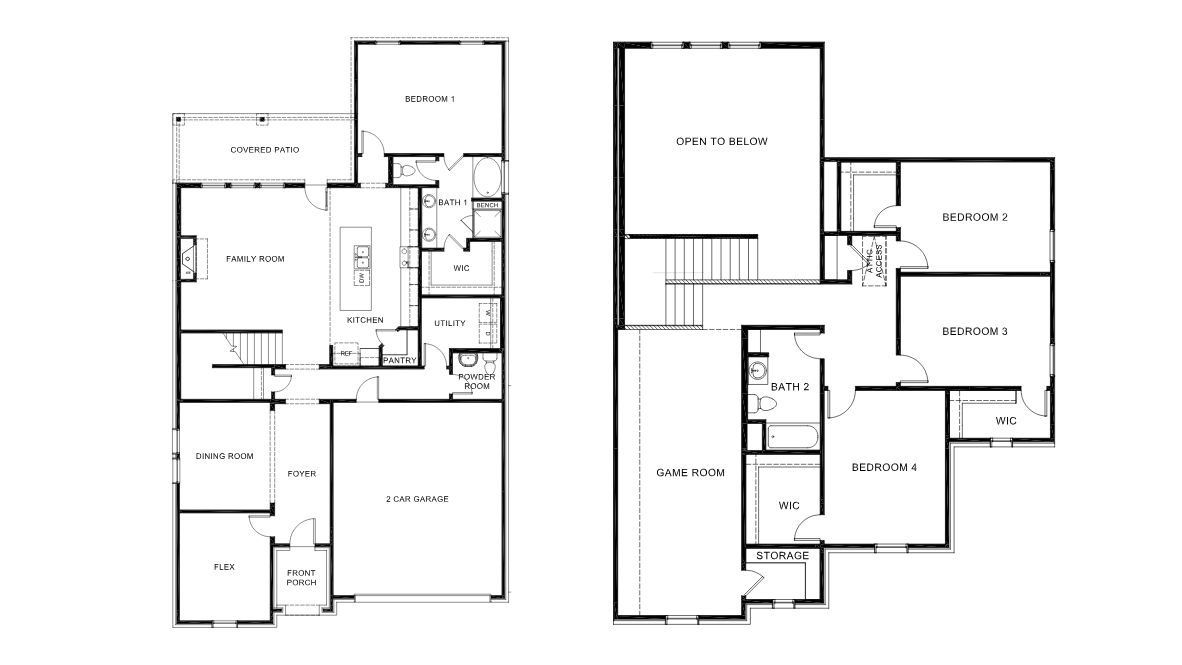 Modern open-concept living room with cozy fireplace, large windows offering natural light, and wood-look flooring. The space features a contemporary staircase with sleep railing leading to an upper loft area, and a view of the bright kitchen with white cabinetry, stainless steel appliances, and a spacious island.