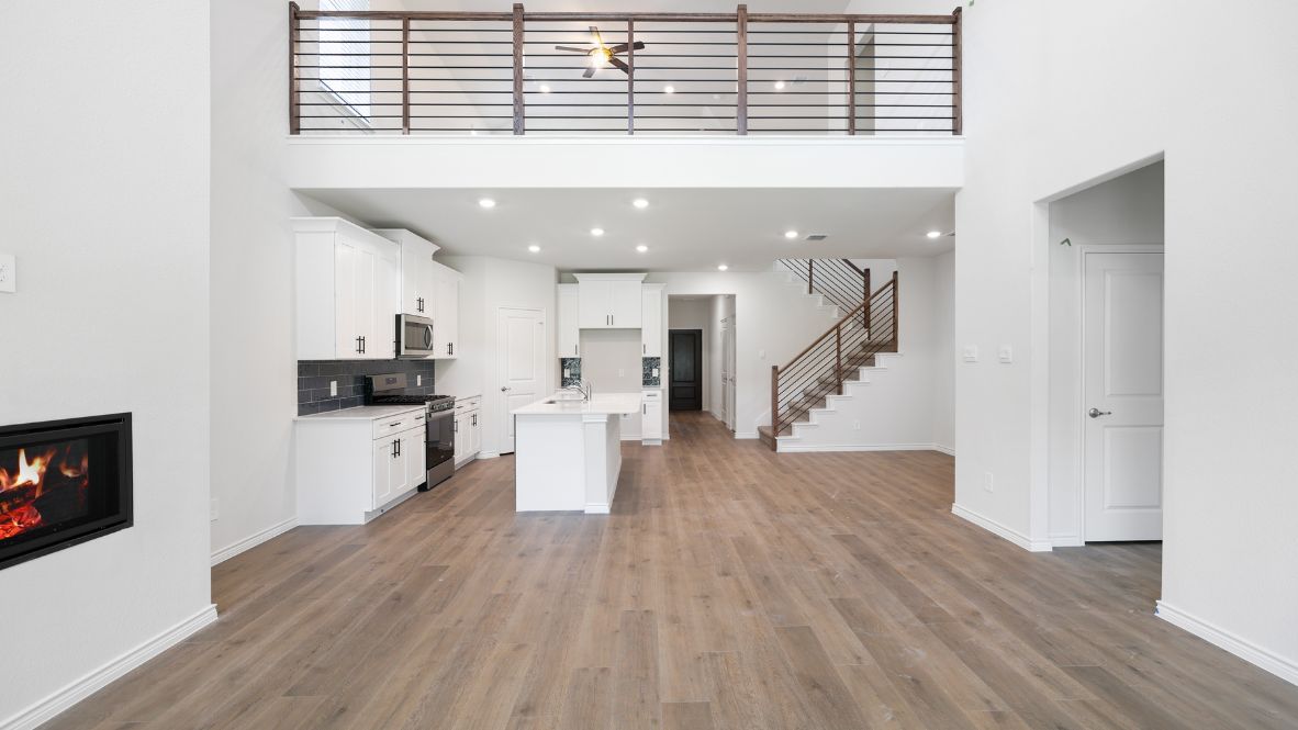 Living room open to kitchen