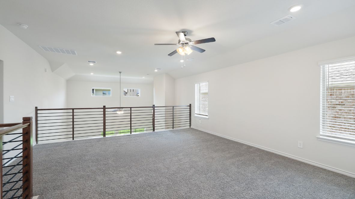 Loft area open to living area below