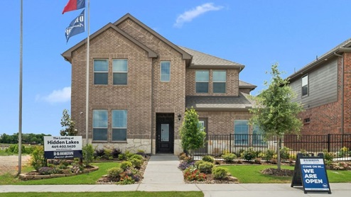 exterior brick elevation two story home